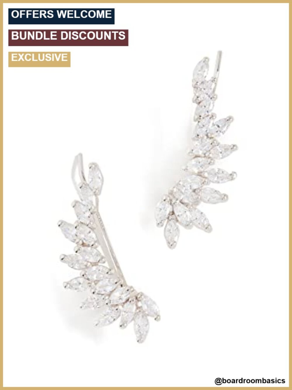 14k Gold Ear Climber Cuffs 1.25in Statement Jewelry